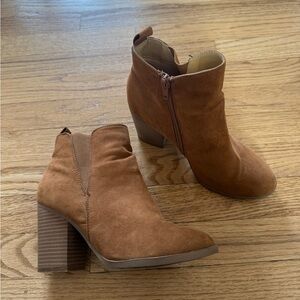Express Tan Suede Ankle Boots
